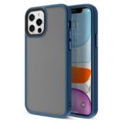 Insten Compatible with iPhone 12 Pro Max Case 6.7 inch, Translucent Matte Hybrid Hard Back Flexible TPU Bumper, Anti-Shatter Anti-shock Drop Protection, Wireless Charging, Navy Blue
