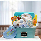 GBDS Baby Basics Gift Pail Blue - baby bath set -  baby boy gift basket - new baby gift basket
