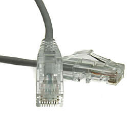 Cable Wholesale Cat6a Gray Slim Ethernet Patch Cable, Snagless/Molded Boot, 6
