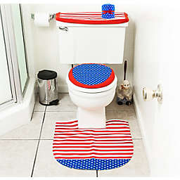 Lexi Home Patriotic Toilet Seat Cover & Rug Bathroom Accessory Set