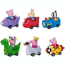 Peppa Pig Mini Buggies, 6 Pack Set - Peppa, George Pig, Zoe Zebra & Richard Rabbit in Fun Vehicles & Cars - Toy Gift for Kids - Ages 2+