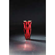 CC Home Furnishings 10" Red Geometric Glass Flower Vase