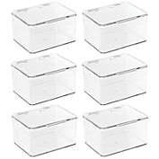 mDesign Plastic Kitchen Food Storage Container Bin Box with Lid - 6 Pack