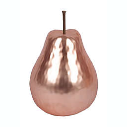 Urban Trends Collection Ceramic Pear Figurine Hammered with Matte Finish - Small, Rose Gold