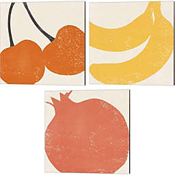 Metaverse Art Graphic Fruit by Moira Hershey 14-Inch x 14-Inch Canvas Wall Art (Set of 3)