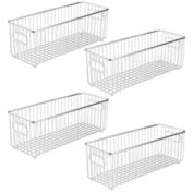 mDesign Metal Kitchen Pantry Food Storage Basket Bin, 16" Long, 4 Pack