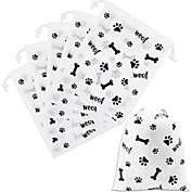 Blue Panda Woof! Dog Birthday Party Supplies, Drawstring Gift Bags (10 x 12 in, 12 Pack)