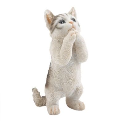 Zingz & Thingz 10.5" White and Black Standing Cat Outdoor Figurine