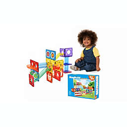 Link Magnetic Tile Building Roller Coaster Kids Block 61 Piece Set Educational Toys For Children Ages 3 Years Plus