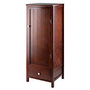 Contemporary Home Living 47.25" Warm Walnut Jelly Close Cupboard with Door and Drawer