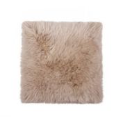 HomeRoots Decor 100% Sheepskin Chair Seat Pad 17"X17"- Taupe