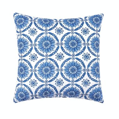 C&F Home 18" x 18" Delft Garden Circle Geometric Indoor/Outdoor Throw Pillow. View a larger version of this product image.