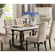 Yeah Depot Gerardo Dining Table in White Marble & Weathered Espresso