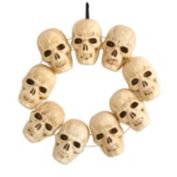 Nearly Natural 20"D Halloween Party Decorative Skull Wreath with Lighted Eyes