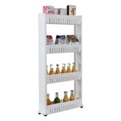 Infinity Merch Kitchen Storage Rack Fridge Side Shelf 3/4/5 Tier Portable Rack White