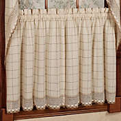 Sweet Home Collection   Adirondack Cotton Kitchen Window Curtains, 36" Tier Pair, Toast
