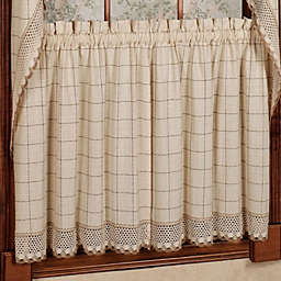 Sweet Home Collection   Adirondack Cotton Kitchen Window Curtains, Swag Pair, Toast