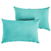 Outdoor Living and Style Set of 2 Solid Powder Blue Sunbrella Indoor and Outdoor Lumbar Pillows, 20"