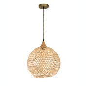 ELE Light & Decor Lily 1-Light Beige Pendant Design Pendant Light with Rattan Shade