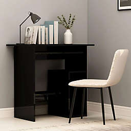 vidaXL Desk High Gloss Black 31.5
