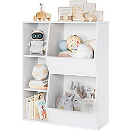Homfa 5 Cube Children's Toy Storage Cabinet in White Finish