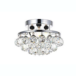 Elegant Lighting Corona 3 light Chrome Flush Mount Clear Royal Cut Crystal