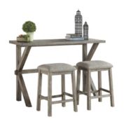 Lexicon Counter Height Dining Room Table and Stools (set of 3) - Wire brush gray