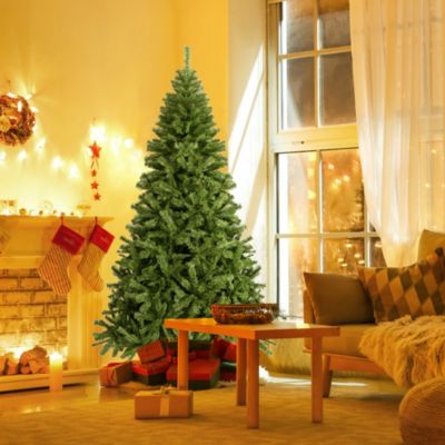 Gymax 7.5&#39; Christmas Tree 1346 Tips Premium Hinged Artificial PVC Holiday Decor