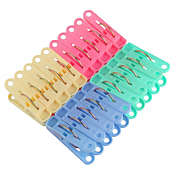 Unique Bargains Colorful Plastic Clothespins, Plastic Clothes Pins Hanging Clips Hooks, Air-Drying Clothing Pin Set, 20 Pcs Assorted Color