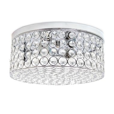 Lalia Home Glam 2 Light 12 Inch Round Flush Mount, Chrome. View a larger version of this product image.