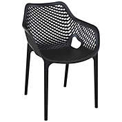 Luxury Commercial Living 32.25" Black Outdoor Patio Dining Arm Chair - Extra Large