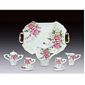 Mini Porcelain Tea Set With Dahlia Flower Pattern