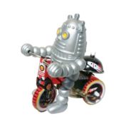 Alexander Taron Home Decoration Collectible Tin Toy - Robot on Bike - 3.75"H x 2.5"W x 3.5"D