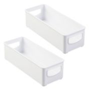 mDesign Plastic Stackable Home Office Storage Organizer