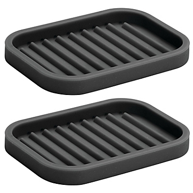 mDesign Silicone Kitchen Sink Storage Tray for Sponge, Scrubber, 2 Pack. View a larger version of this product image.