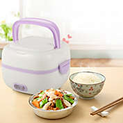 Kitcheniva 1L Electric Lunch Box Mini Rice Cooker Portable Food Steamer Stainless Steel