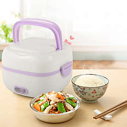 Kitcheniva 1L Electric Lunch Box Mini Rice Cooker Portable Food Steamer Stainless Steel