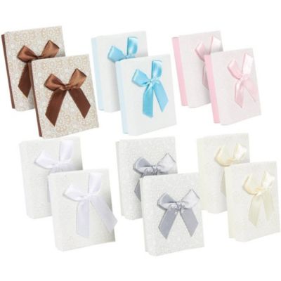 Juvale Cardboard Jewelry Gift Box Set with Lids and Bows for Valentine&#39;s (12 Pack)