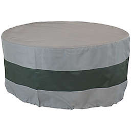 Sunnydaze Round 2-Tone Outdoor Fire Pit Cover - Gray/Green Stripe - 40-Inch