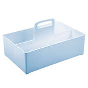 mDesign Nursery Plastic Divided Storage Tote Caddy, Large