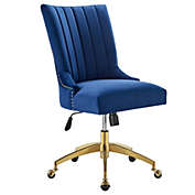 Modway Furniture Empower Channel Tufted Performance Velvet Office Chair, Gold Navy