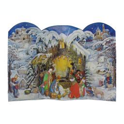 Sellmer Seasonal Decorative 3-D Manger Scene Christmas Advent Calendar - 10.5\