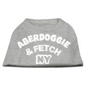 Mirage Pet Products Aberdoggie NY Screenprint Shirt Grey Large - 14" L