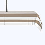 Fabric Textile Products, Inc. Water Repellent, Outdoor, 100% Polyester, 60x84", 3" Cabana Stripe, Khaki & White