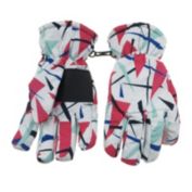 Kitcheniva 21cm Kids Winter Knit Men Women Waterproof Skiing Gloves, Red Pattern
