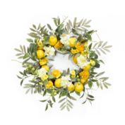 Melrose Home Decorative Lemon/Floral Wreath 22"D Foam/Plastic