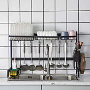 Inq Boutique Dish Drying Sink Rack, 2 Tier Drainer Shelf for Kitchen Rack Organizer Supplies