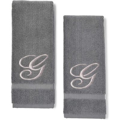 Monogram Scroll Letter  Personalized 3 Piece Bath Towel Set ANY COLOR 
