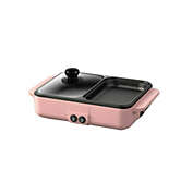 Kitcheniva 2-in-1 Electric Hot Pot Camping Barbecue Grill, Pink
