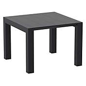 Luxury Commercial Living 55" Black Extendable Rectangular Outdoor Patio Dining Table